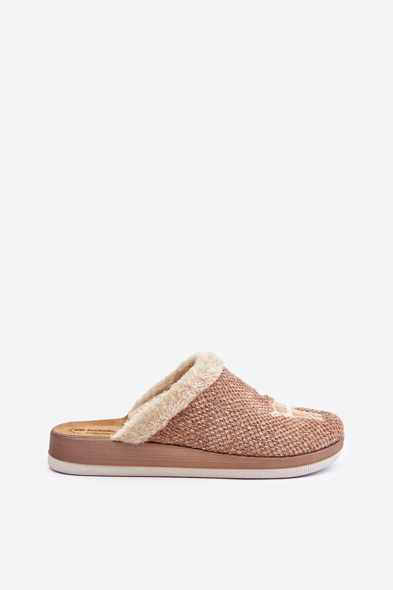 Women&#039;s Slippers With Reindeer And Fur Inblu CT000034 Beige
