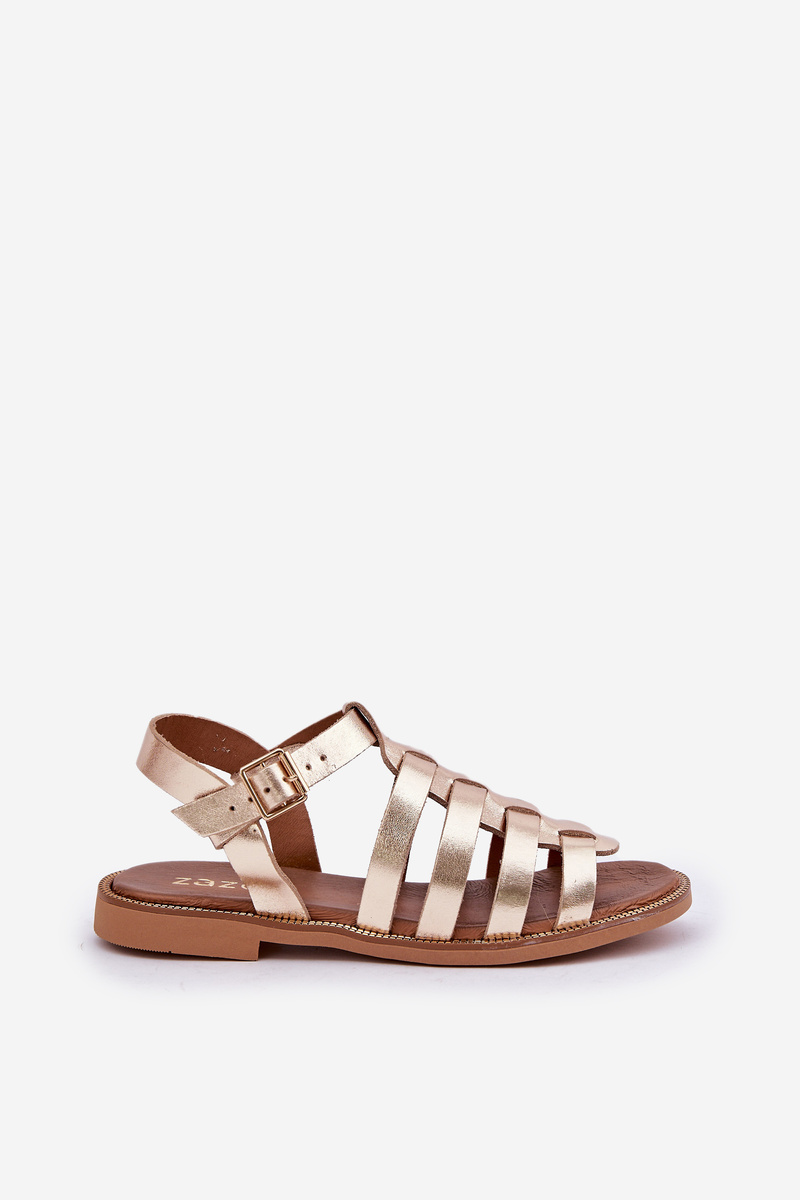 Lewski Shoes Kožené Sandále Na Plochéj Päte Zazoo