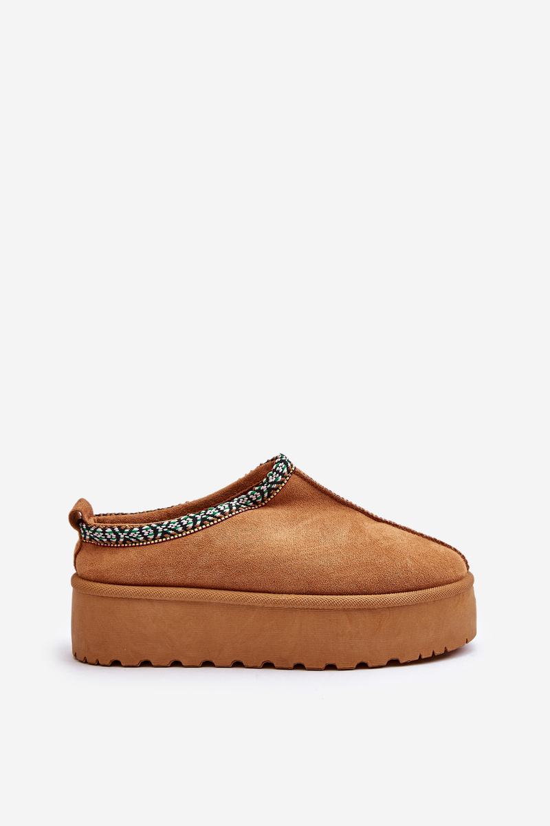 Women&#039;s platform slippers with Camel Neroma embroidery