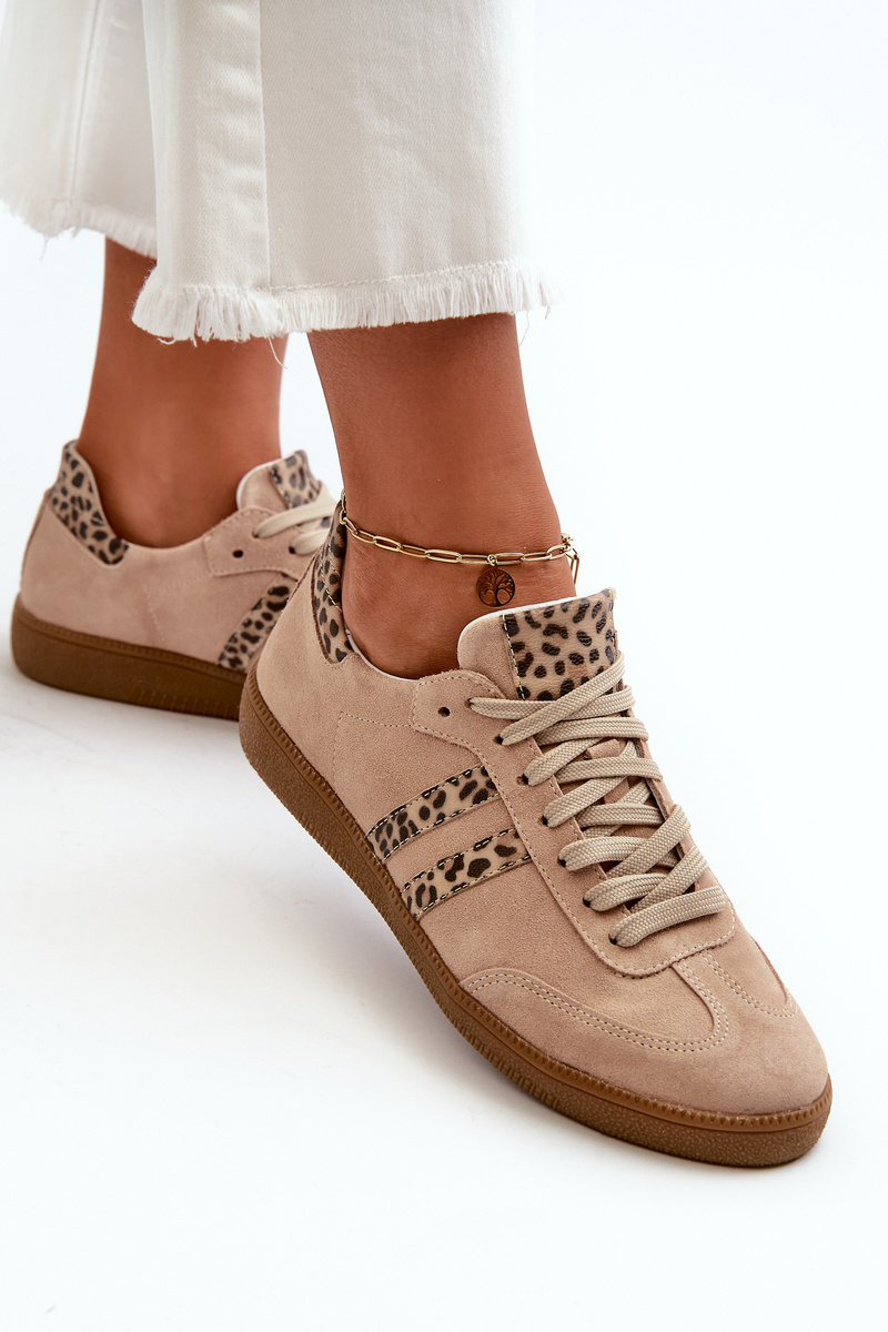 Zazoo N1068 Semišové Nízke Dámske Tenisky Beige