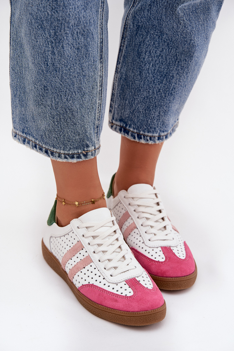 Kožené perforované dámske tenisky Zazoo