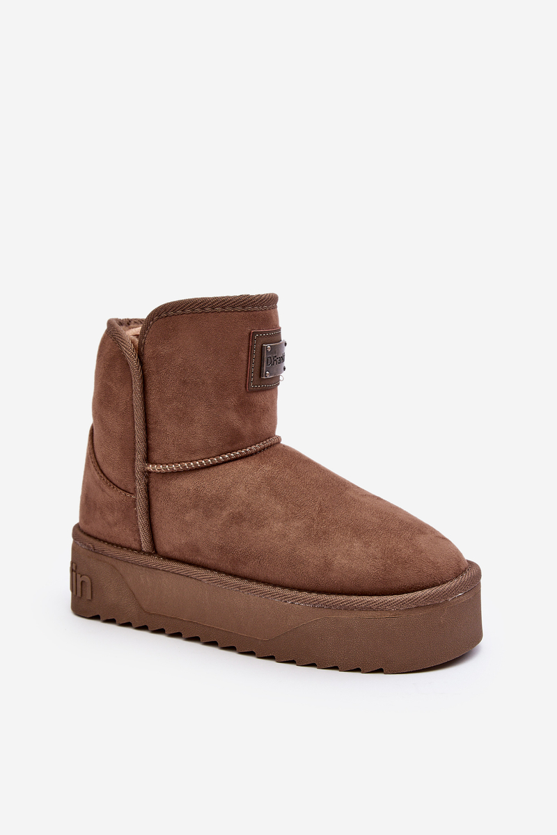 Vegan waterproof snow boots on the D.Franklin platform Dark beige