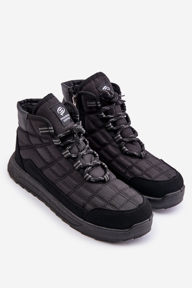 Insulated men&#039;s winter boots lace-up Progress black