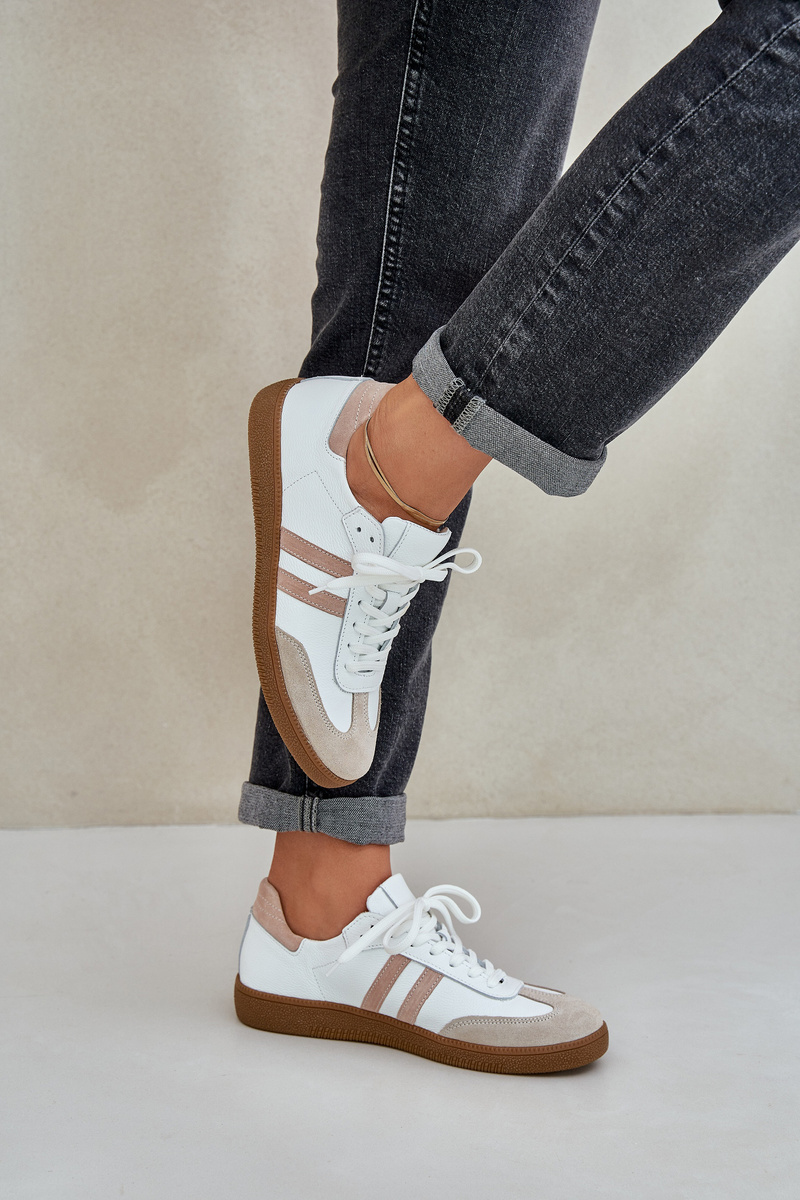 Zazoo N1068 Kožené Nízke Sneakers Dámske Béžové