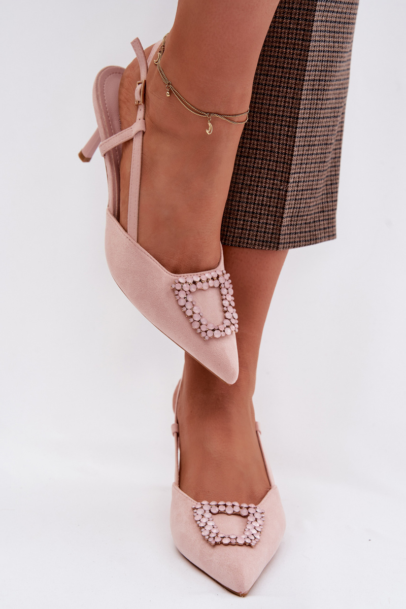 Розови сандали на висок ток Boto