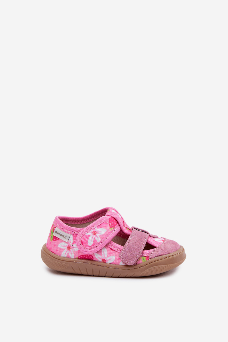 Barefoot detské papuče Milami Pink Strawberry Lumi