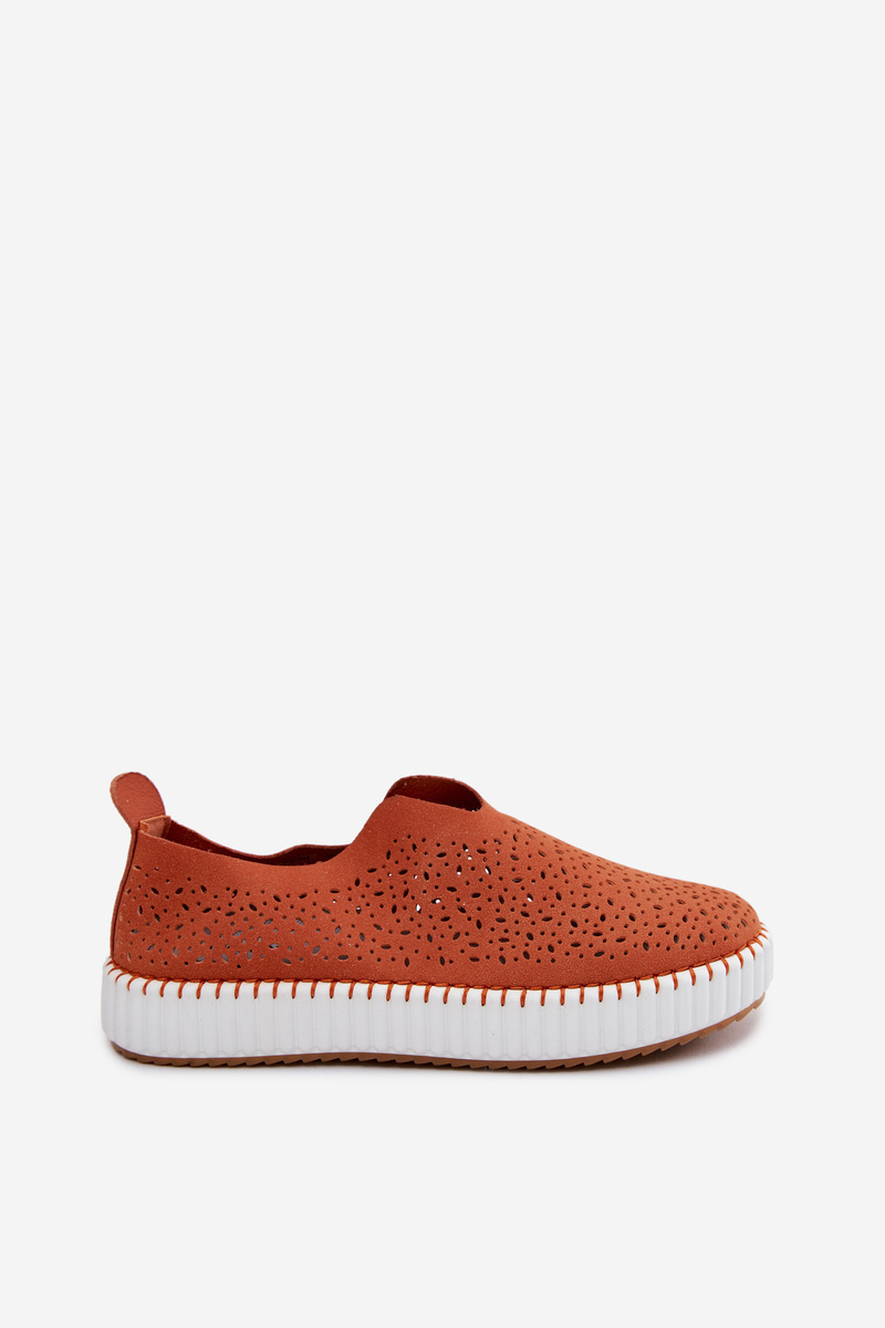 Dámske slip-on topánky na platforme oranžové