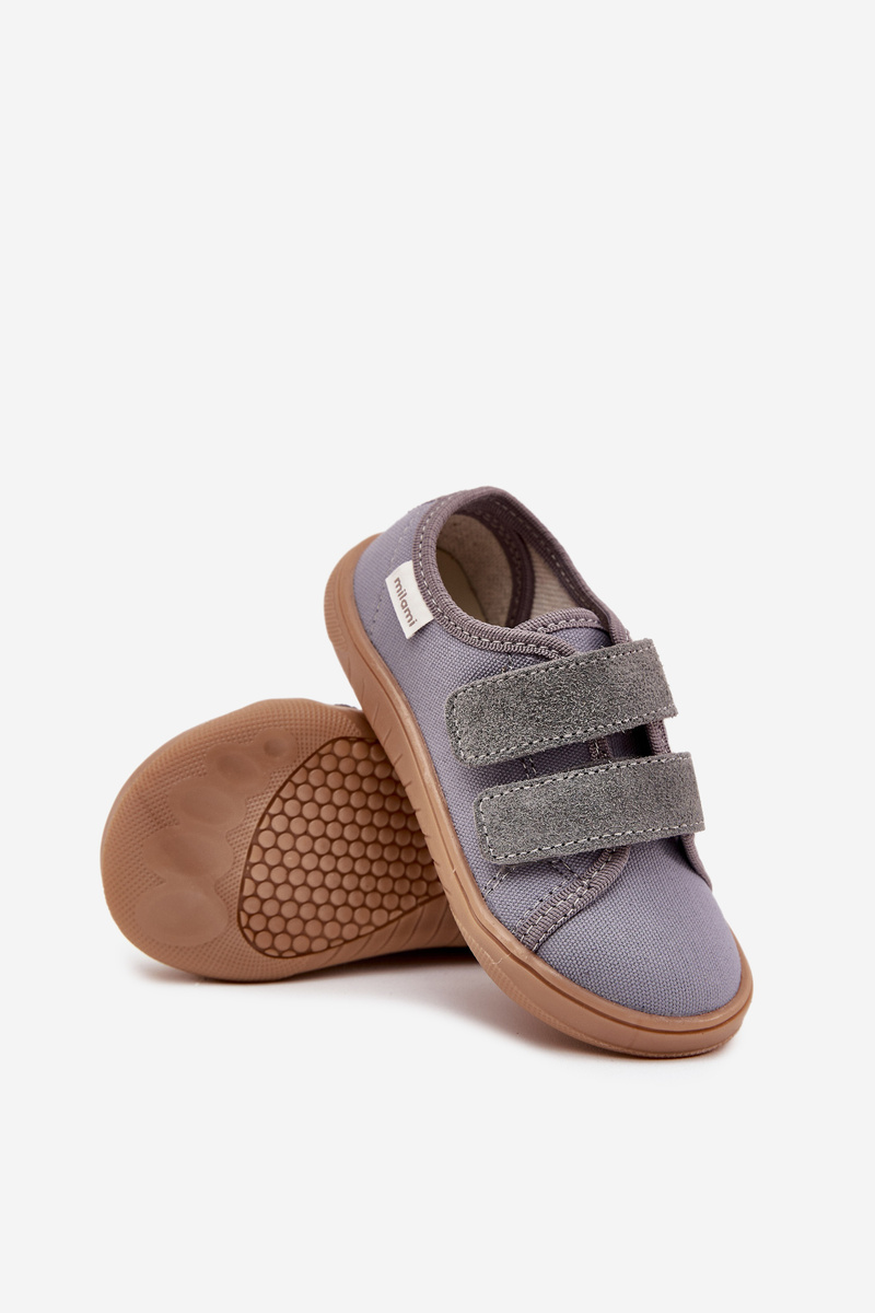 Boto Barefoot Papuče Chlapčenské Hladké Milami Šedé Saphira
