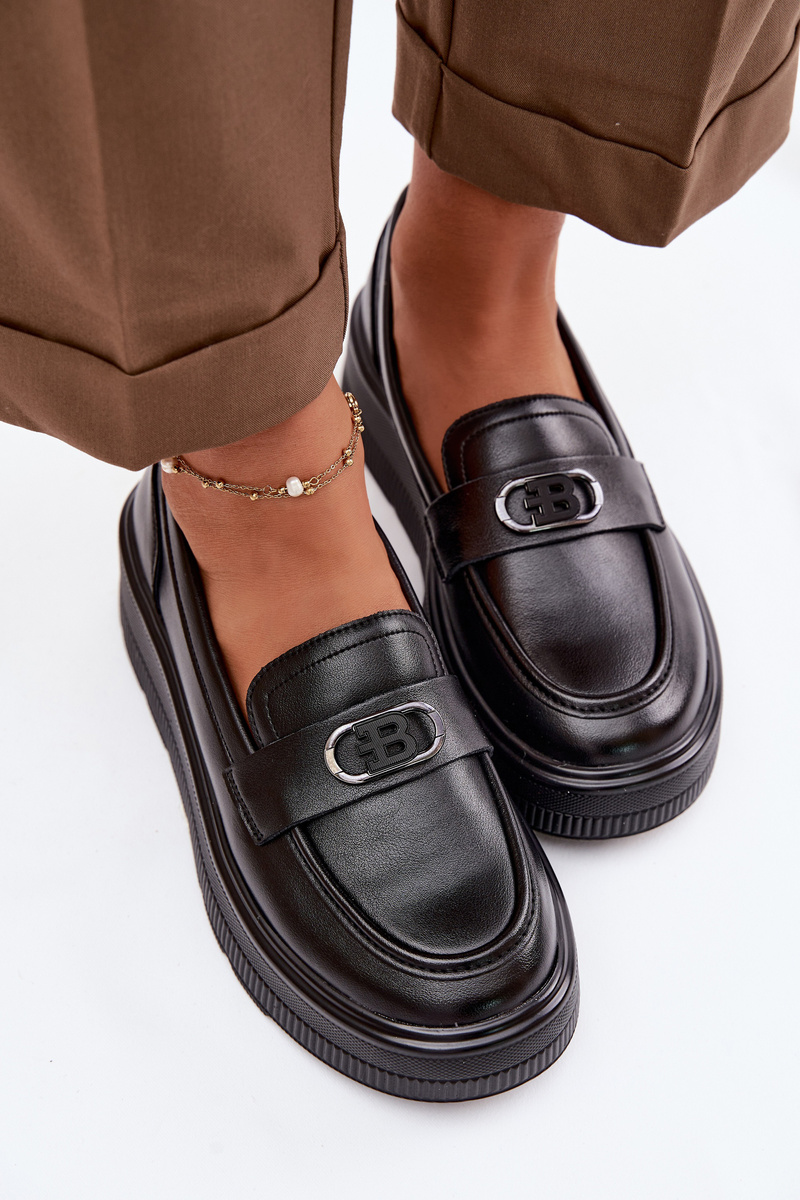 Дамски кожени мокасини на платформа Vinceza