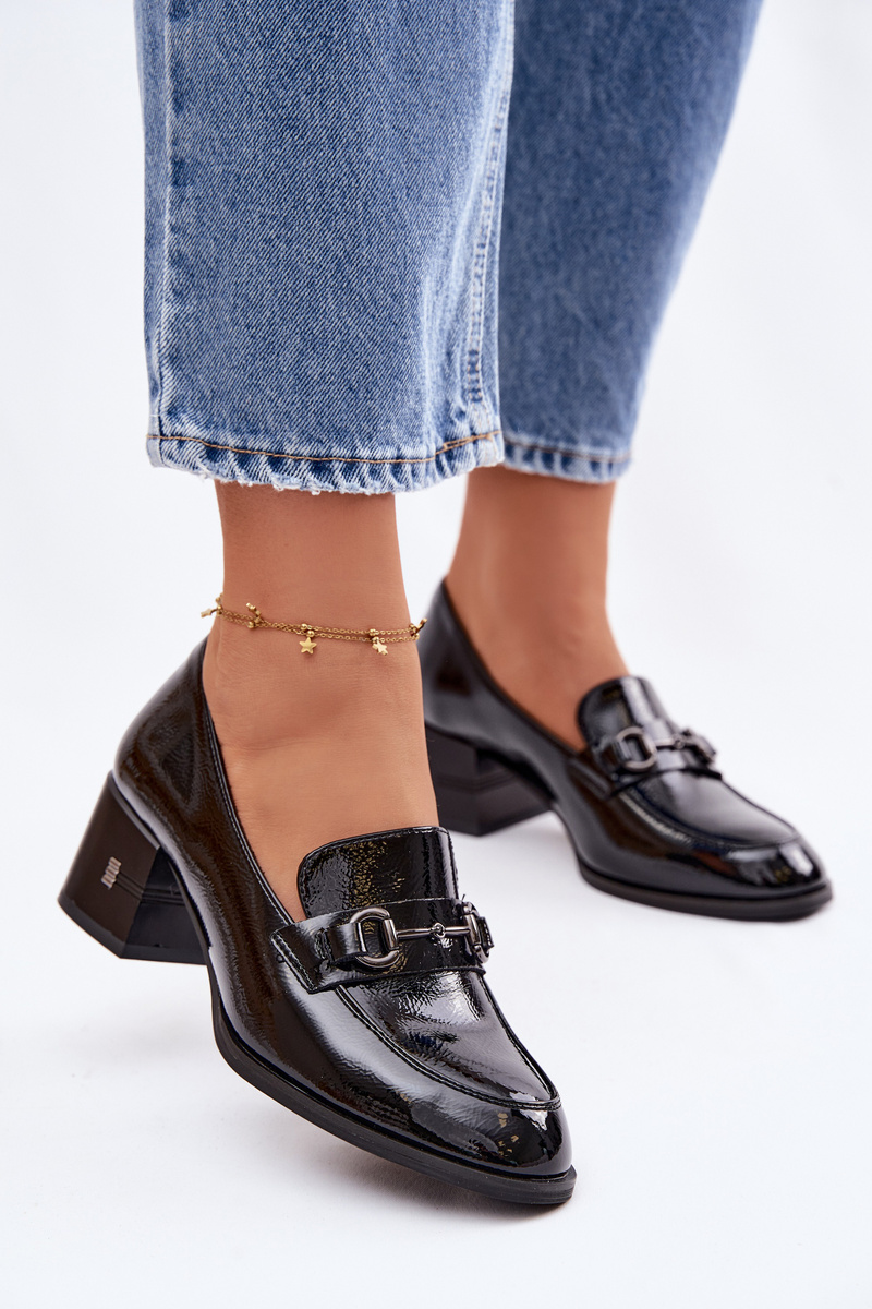 Дамски кожени мокасини с токчета Vinceza