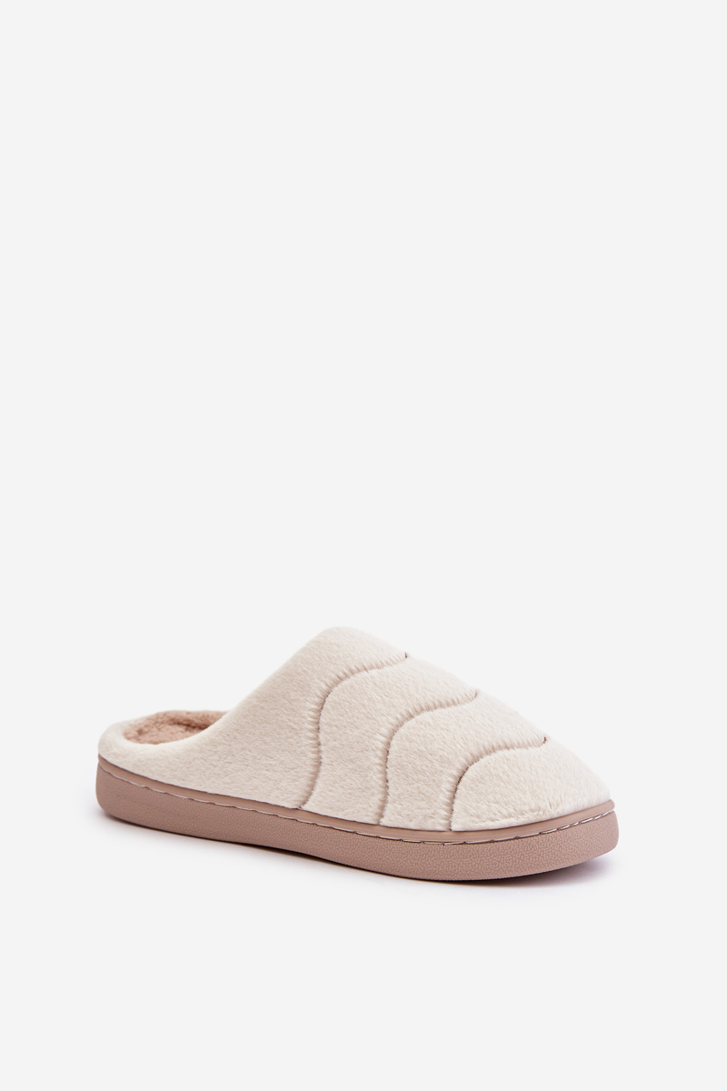Futrzane Warm women&#039;s slippers beige Vamirae