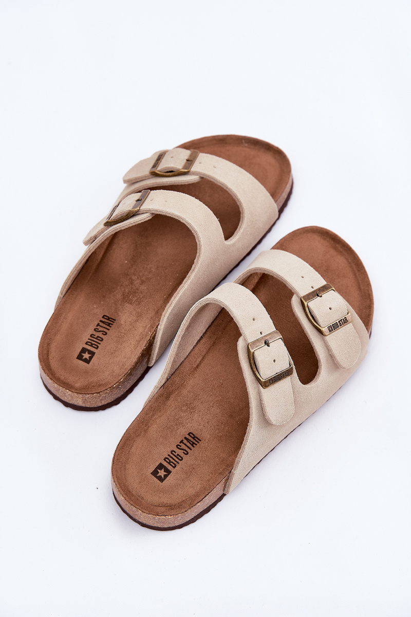 BIG STAR SHOES Dámske Zamszové Šľapky S Prackami Big Star