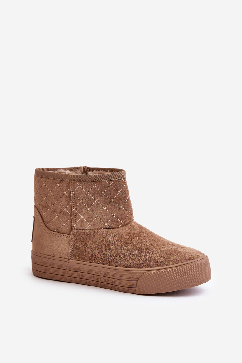 Ankle snow boots with zip insulated with fur Big Star beige