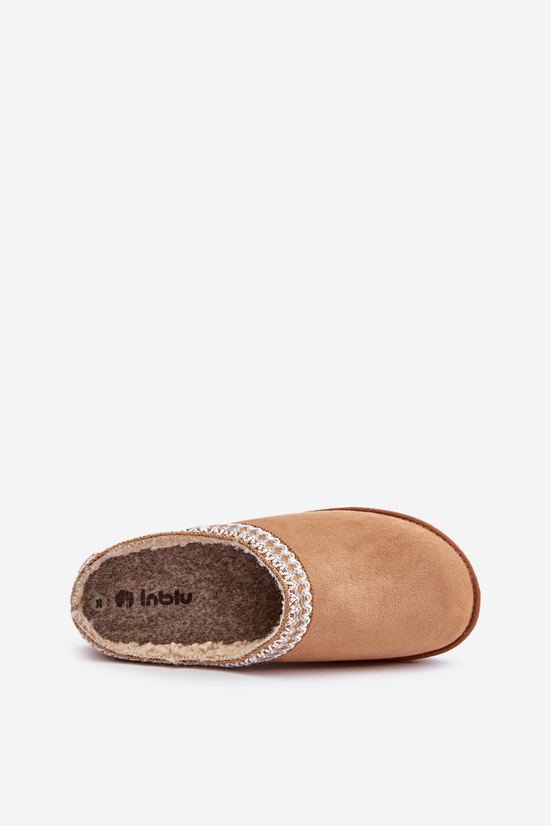 Comfortable home footwear slippers with embroidery women's inblu FX000021 camel