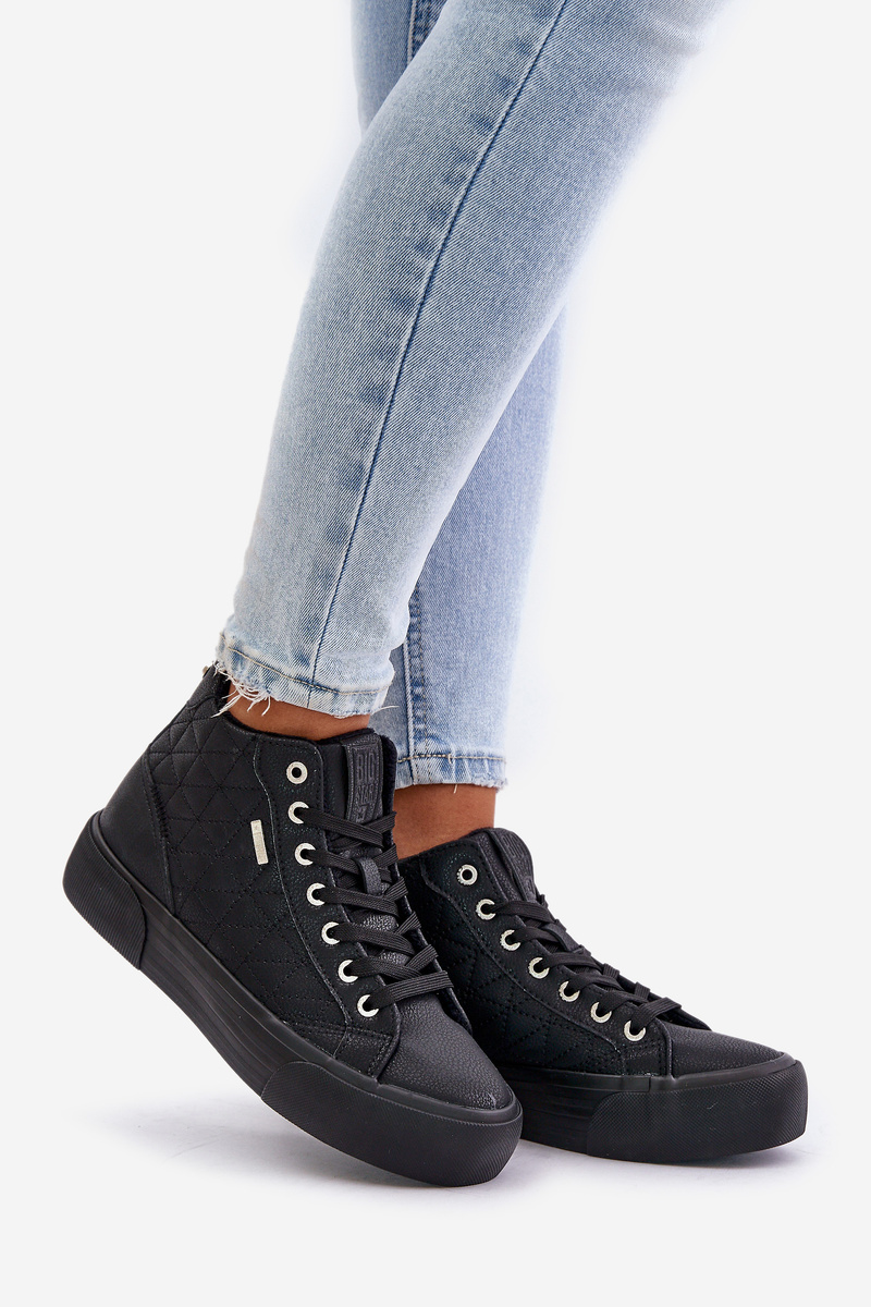 Insulated women's sneakers with Big Star stitching black