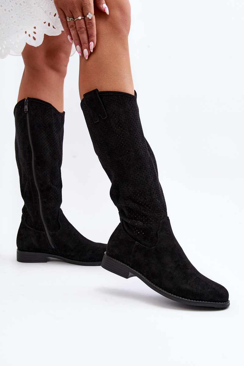 Ghete de damă Kesi din piele întoarsă ecologică