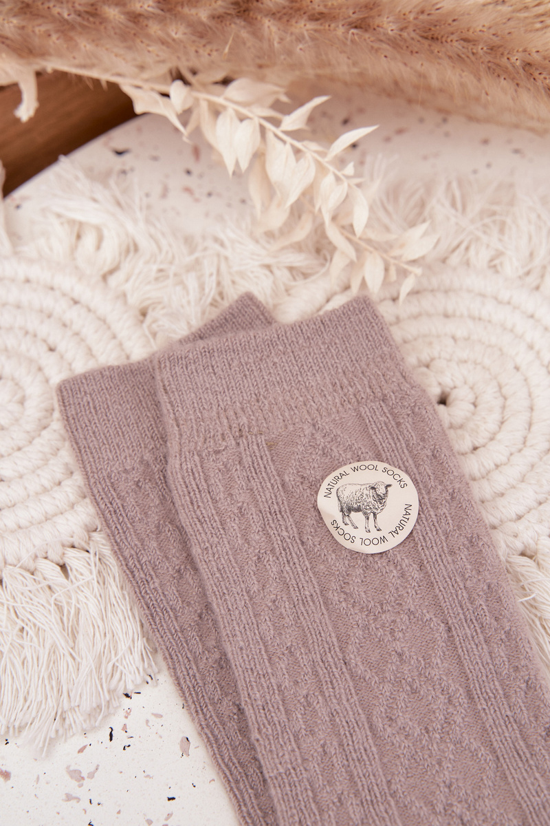 Дамски вълнени сиви чорапи Aura.via
