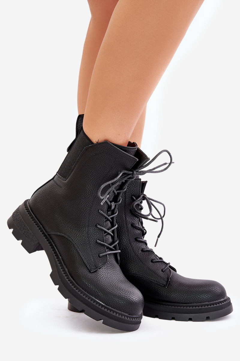 Insulated ankle boots Workery with zip black Leairae
