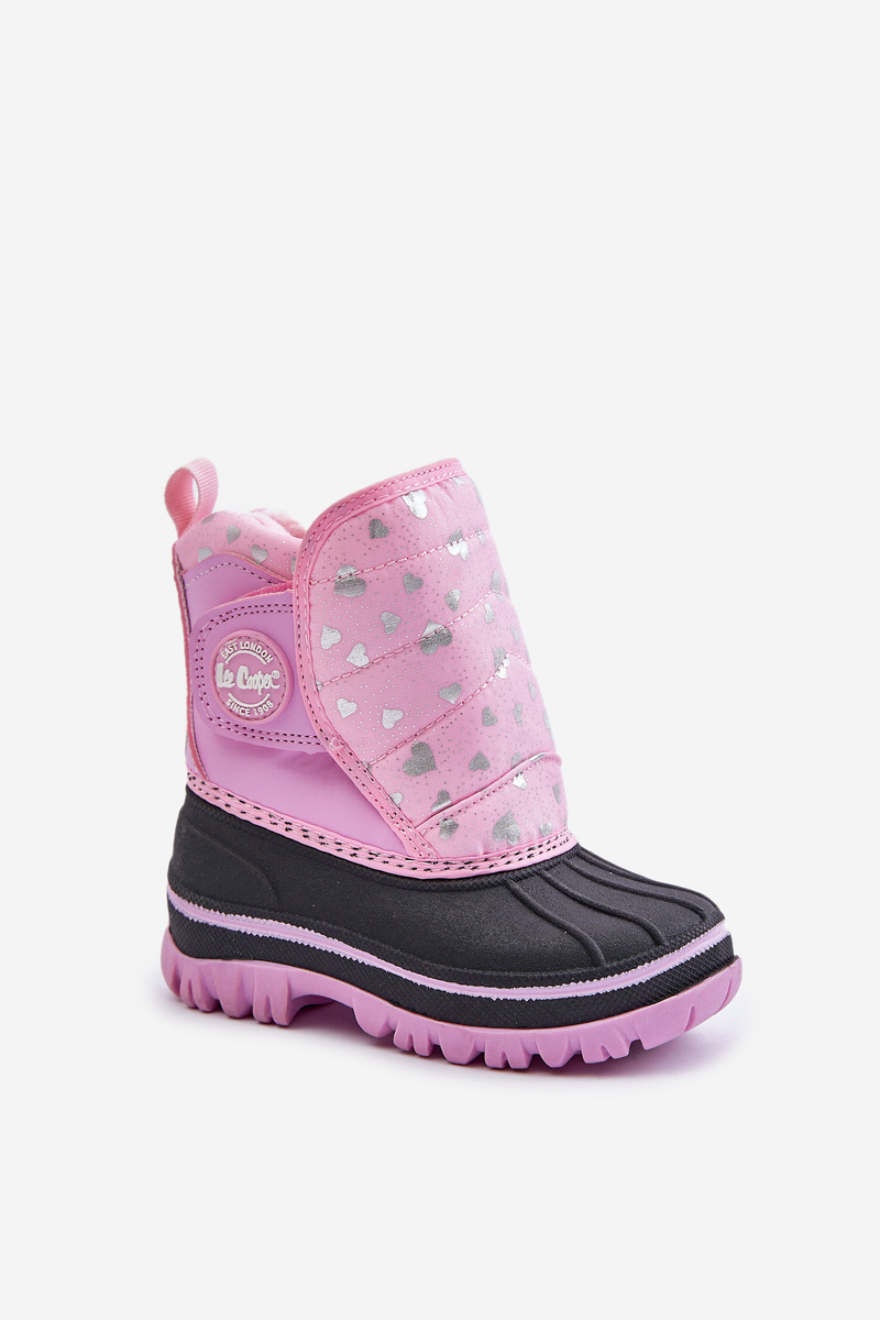 Children's Velcro Snow Boots Pink Lee Cooper