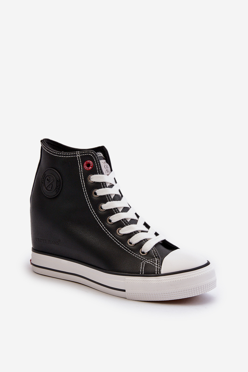 Women's Wedge Sneakers Cross Jeans Black
