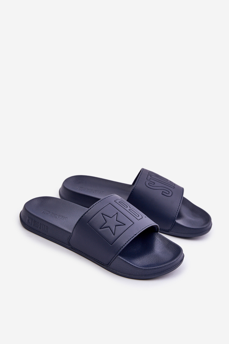 Lightweight men&#039;s slippers with Big Star logo navy