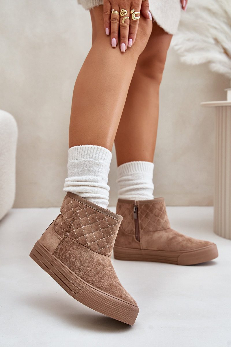 Ankle snow boots with zip insulated with fur Big Star beige