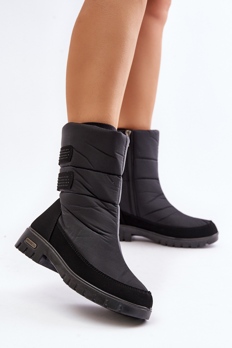 Women&#039;s Progress PROGJ-21-16 black snow boots with zip
