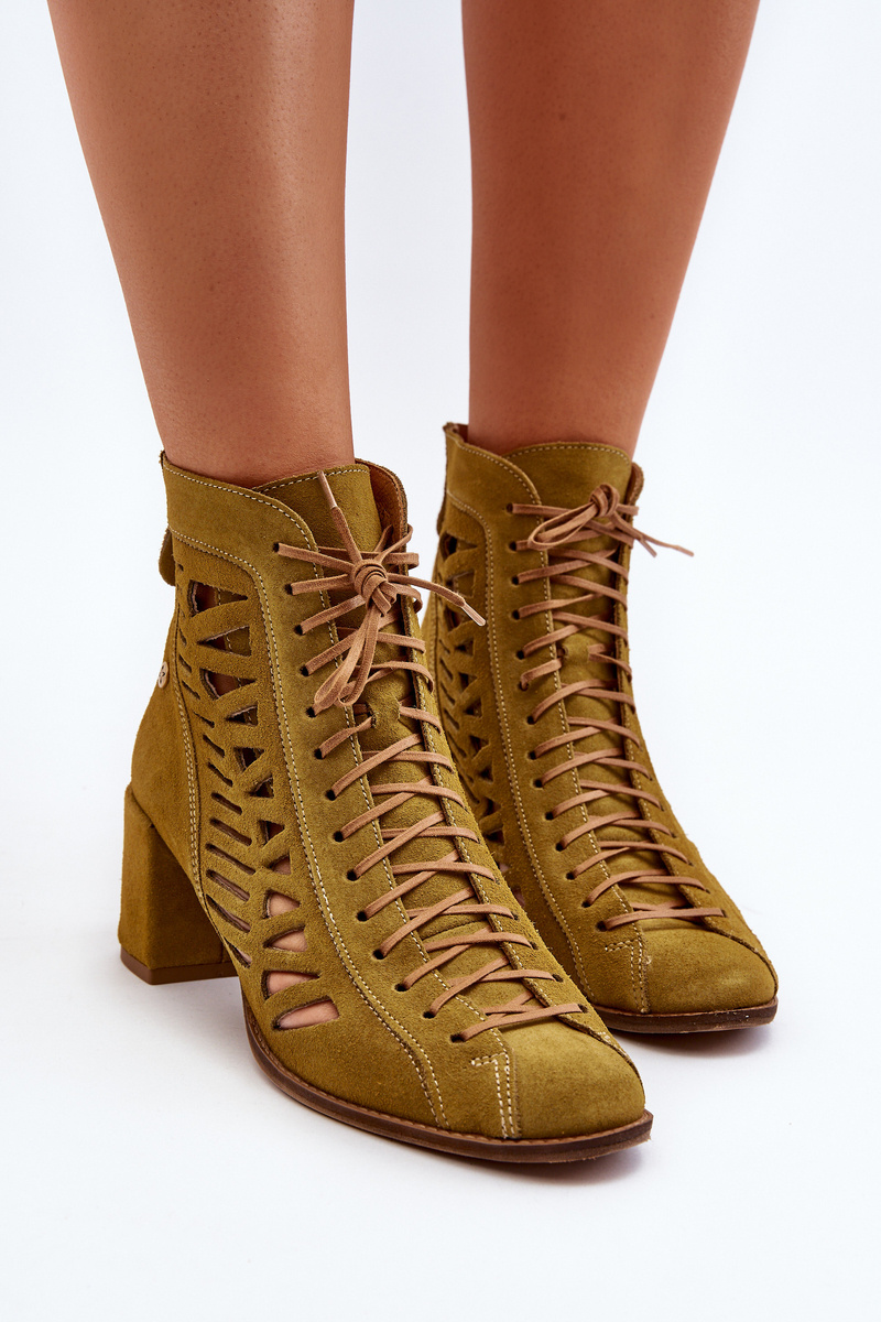 Suede Laced Booties Maciejka