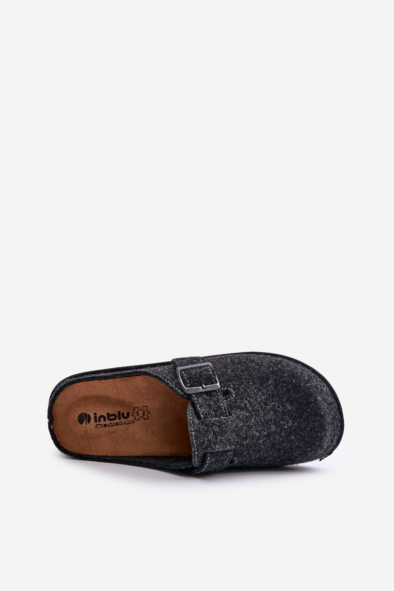 Comfortable men&#039;s slippers with Inblu buckle graphite