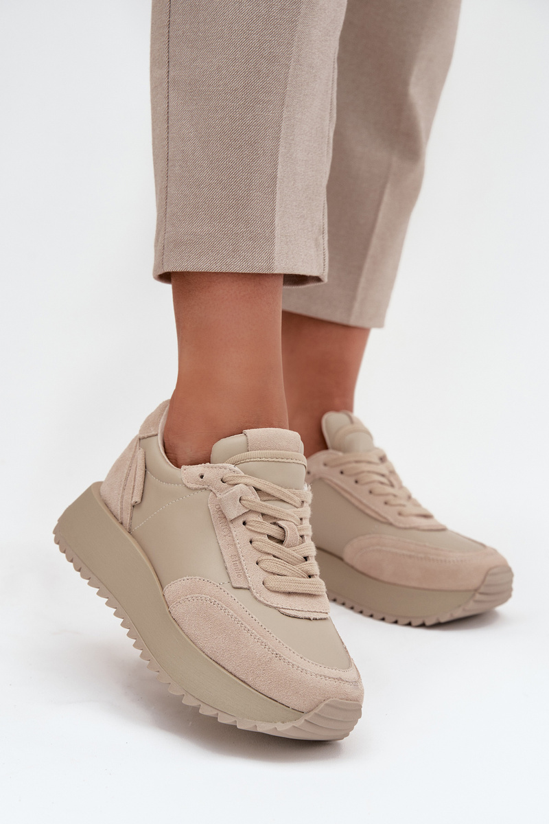 Kožené dámske tenisky na platforme Artiker