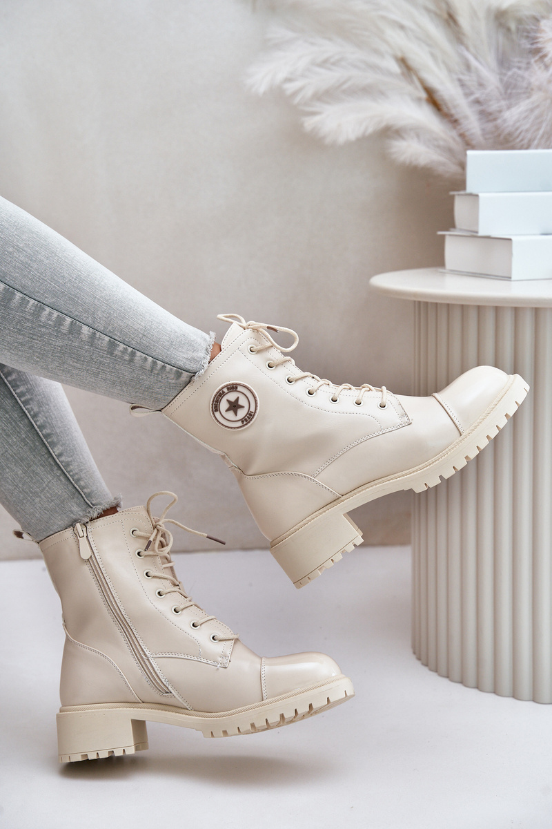 Workery ankle boots with zip insulated beige Soratta