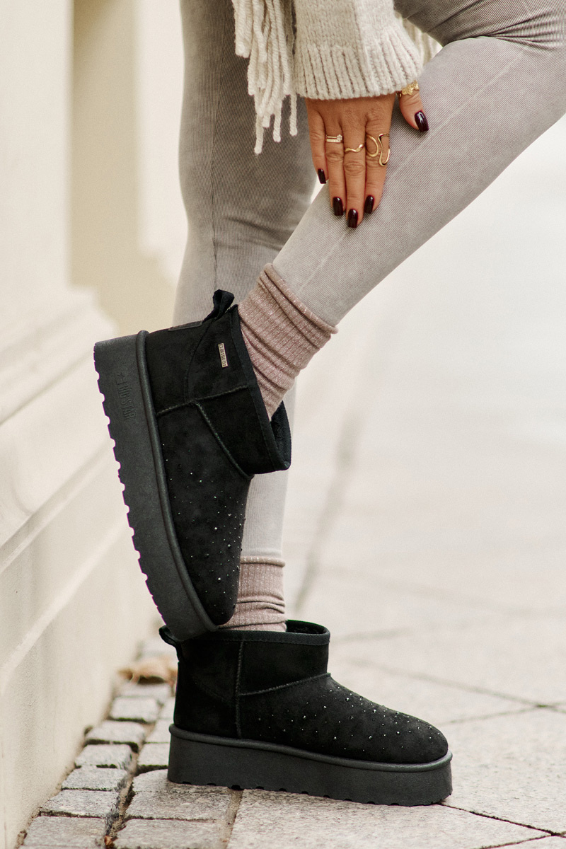 Snow boots with platform decoration Big Star Black