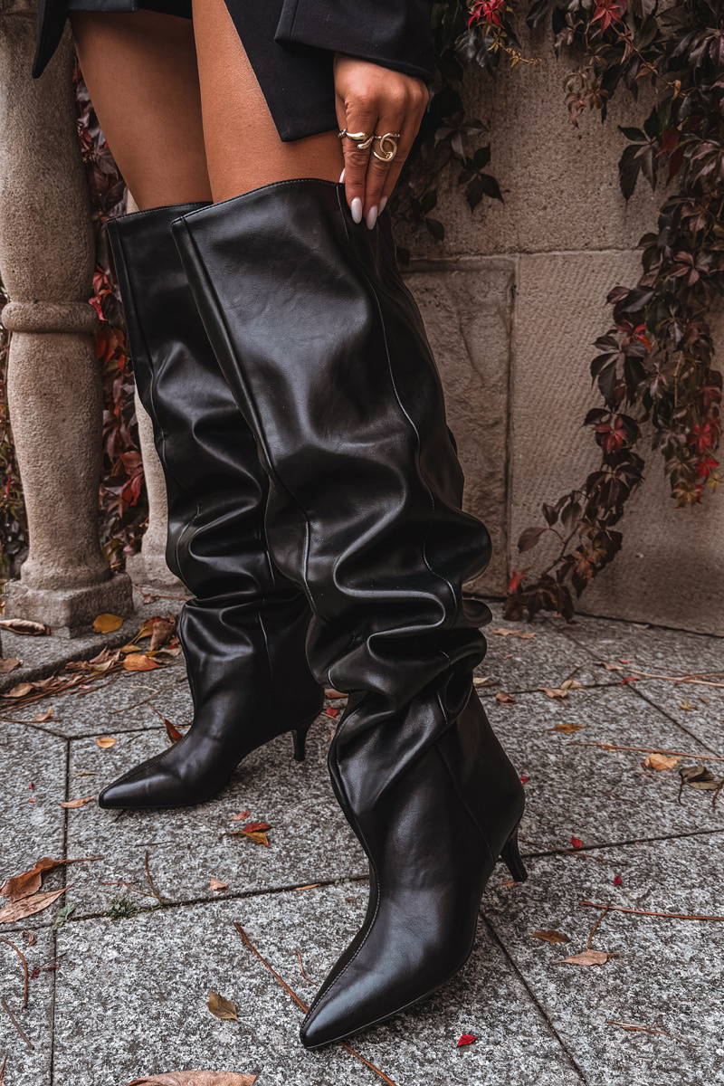 Dámske čižmy na podpätku Boto Slip-on