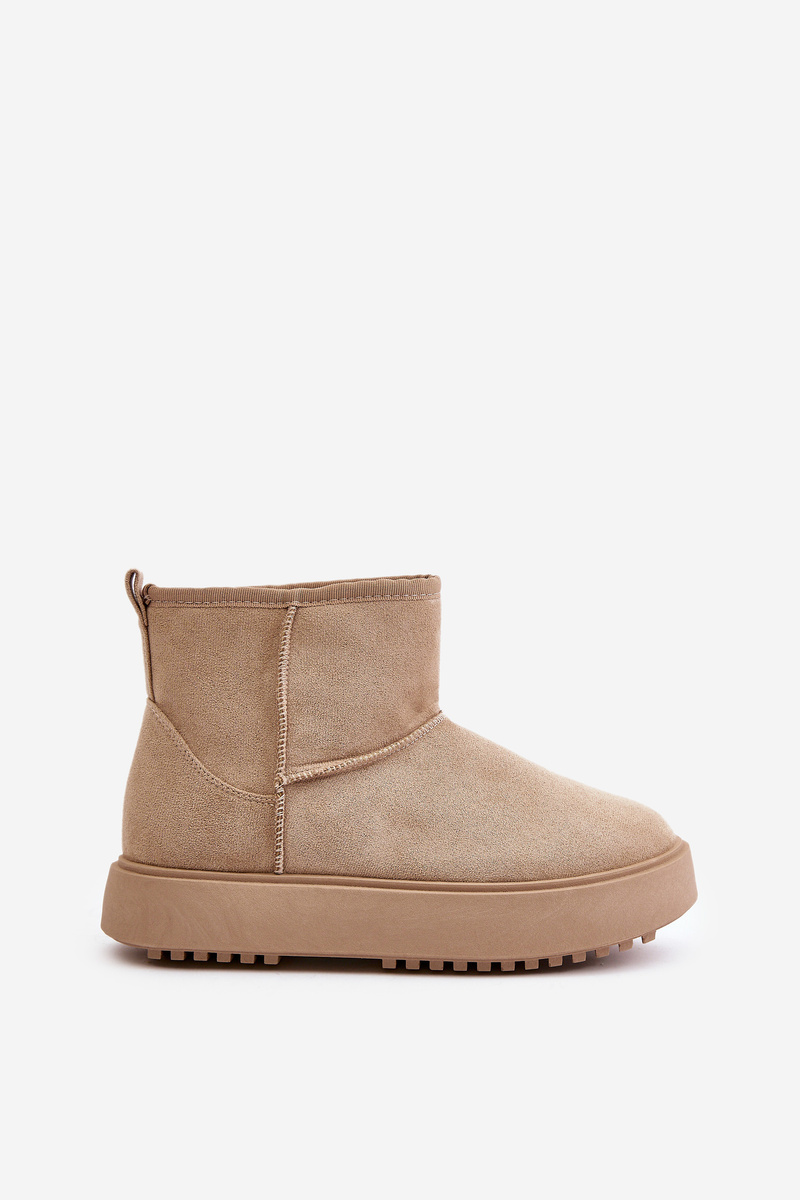 Women's platform snow boots made of eco suede beige Atteria
