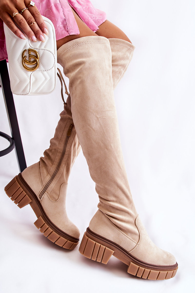 Ghete de damă Kesi din piele întoarsă organică