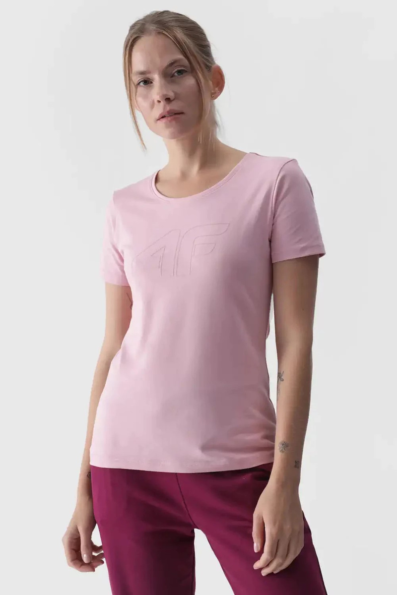 Women's T-Shirt With Print 4F Pink 4FWMM00TTS