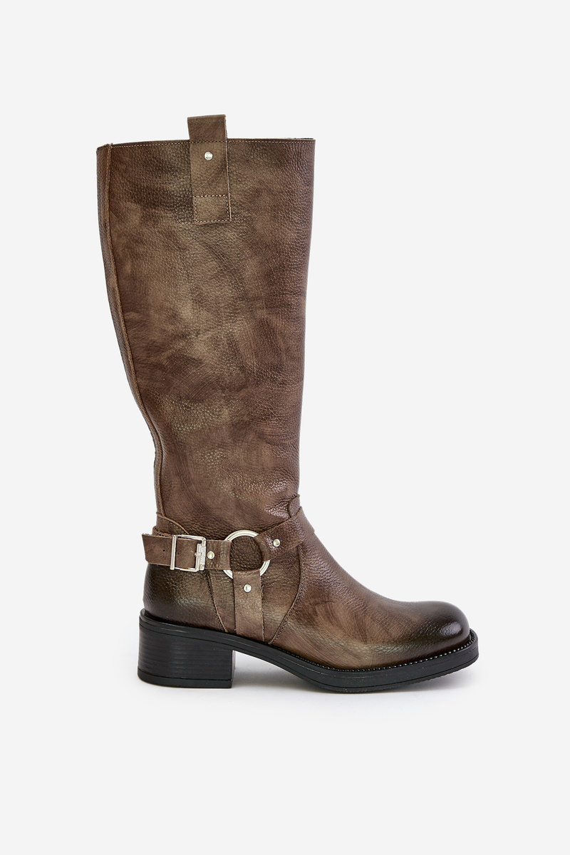 Zazoo Leather women&#039;s boots below the knee brown