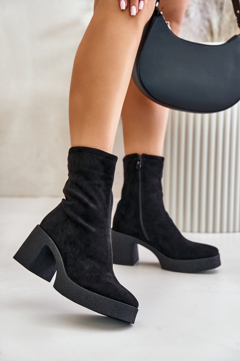 Women's Ankle Boots With Platform And Massive Heel S.Barski Black