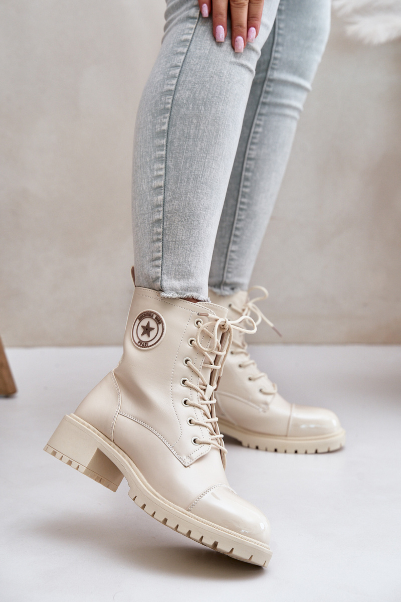 Workery ankle boots with zip insulated beige Soratta