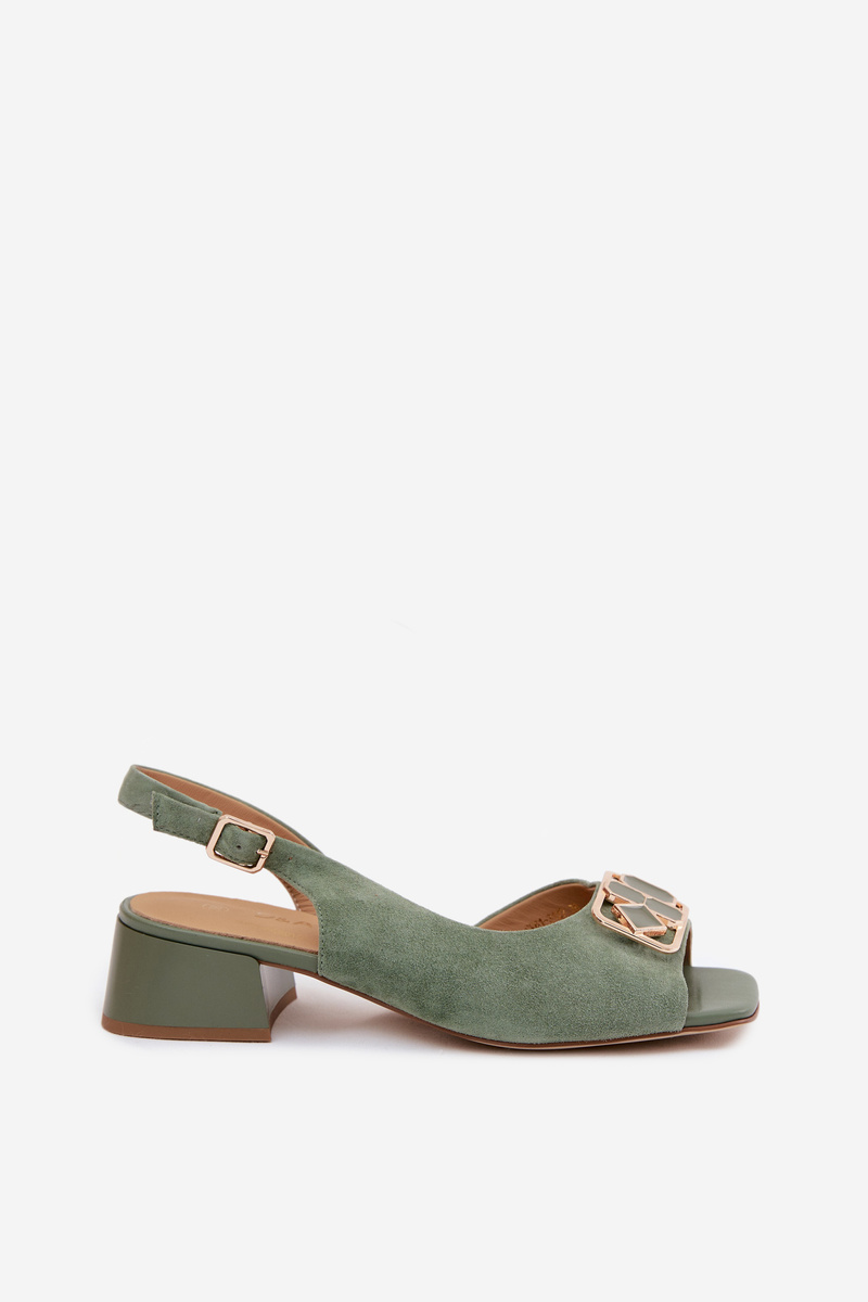 Elegantné semišové sandále na podpätku