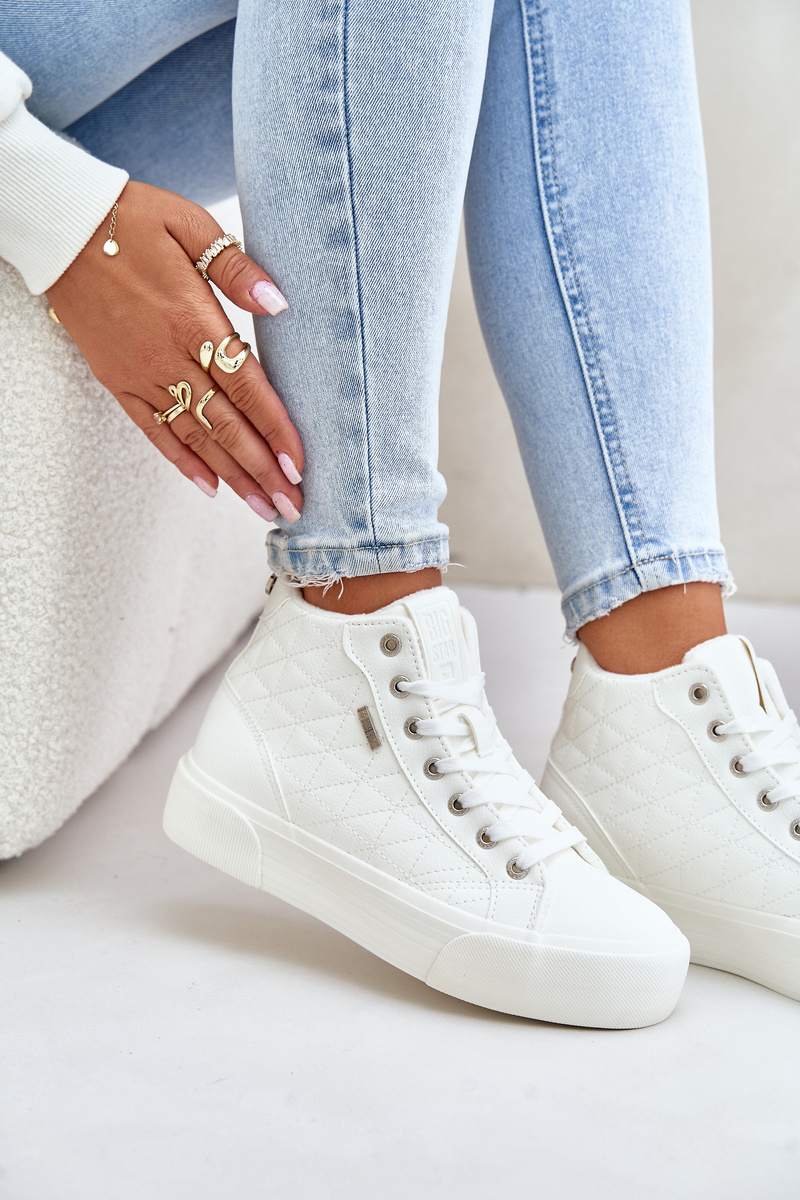 Insulated women&#039;s sneakers with Big Star stitching white