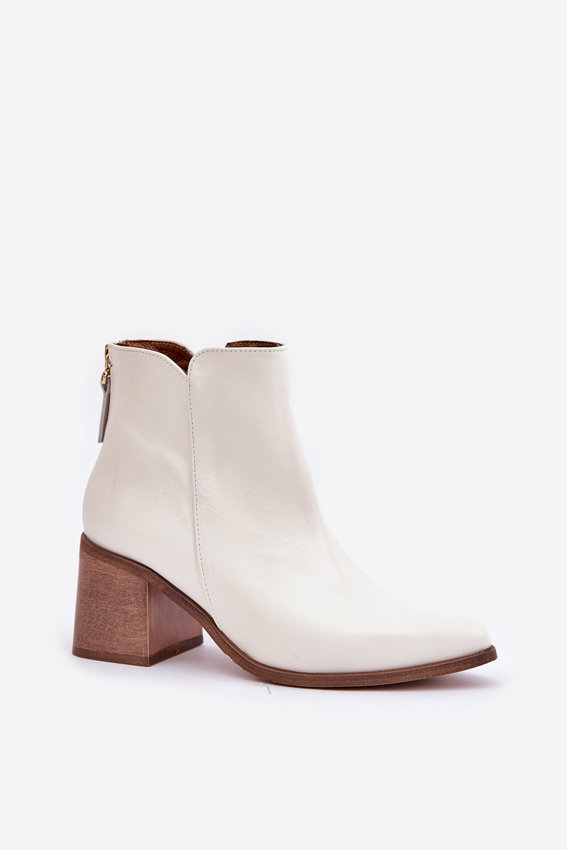 Lewski Shoes Boty Na Opätku Prírodná Koža Zazoo 3673 Biele