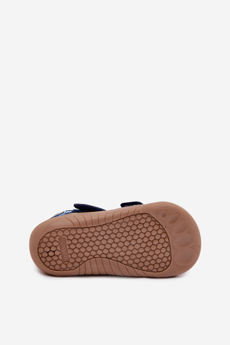 Detské barefoot papučky Milami námornícka modrá s loptičkami