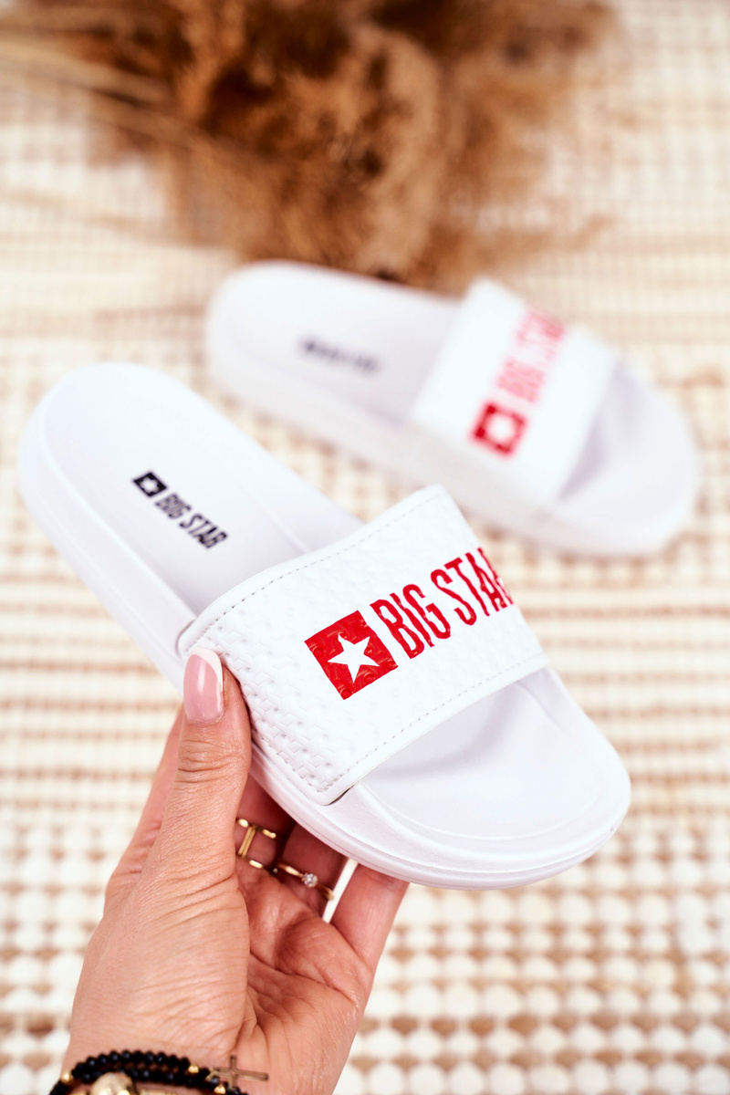 BIG STAR SHOES Slides Children's Big Star Quilted White