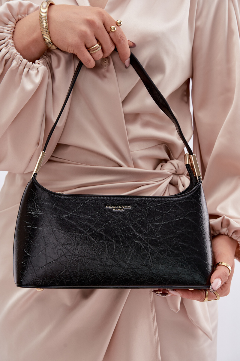 Flora&Co Čierna Ekokožená Taška Tielle
