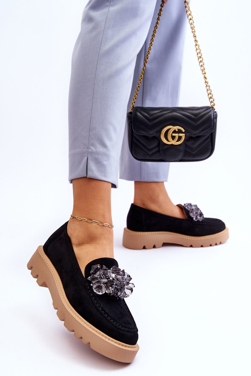 Mocasini de damă cu cristale