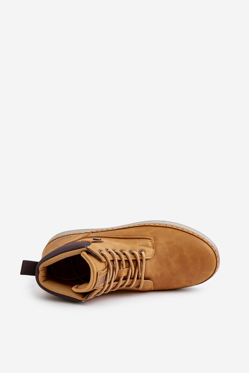 Lace-up men&#039;s ankle boots Big Star Hi-Poly System Camel