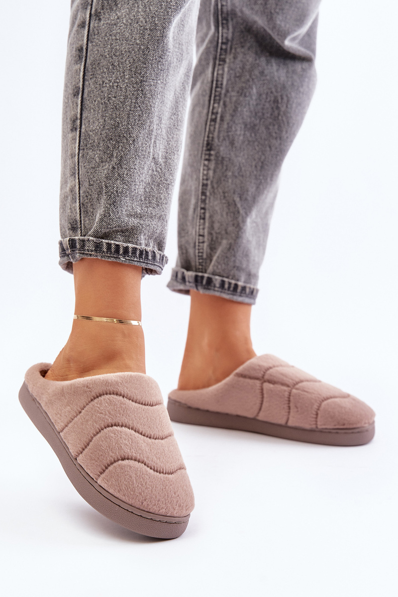 Futrzane Warm women&#039;s slippers brown Vamirae