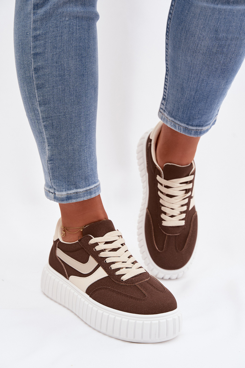 Дамски маратонки на платформа от ековелур