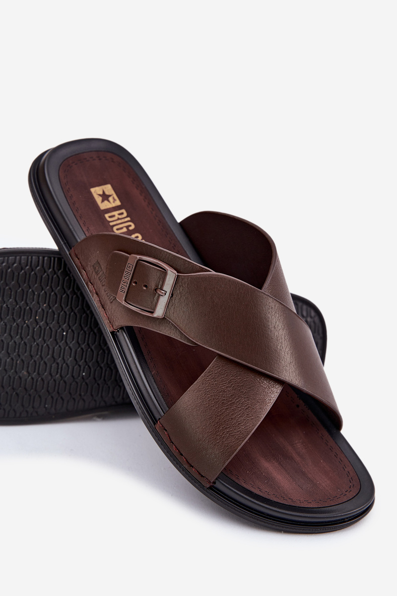 BIG STAR SHOES Kožené Pánske Šľapky S Prackou Big Star